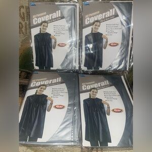 Lot of 4 Barber Shop Hair Salon Stylists Coveralls One Size Fits All Silver NEW